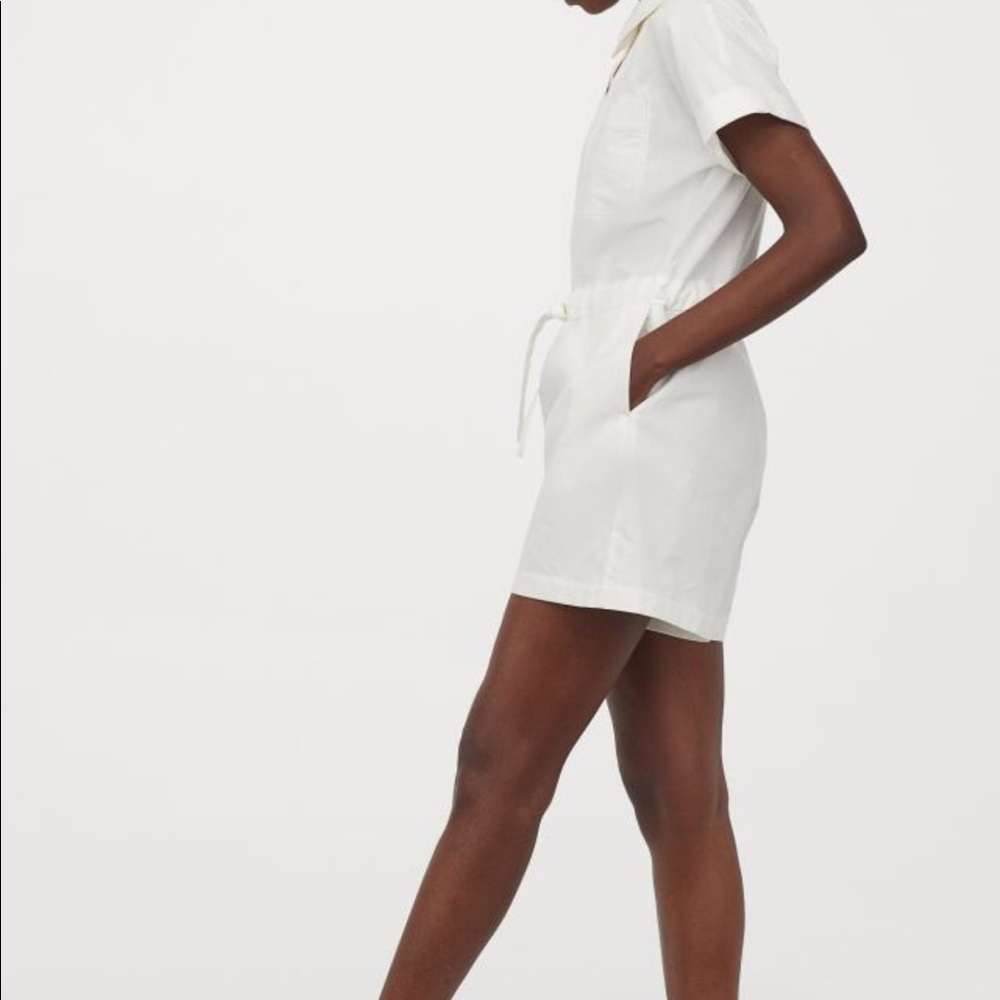 H&M Romper/Jumpsuit. Short sleeve, White, XS